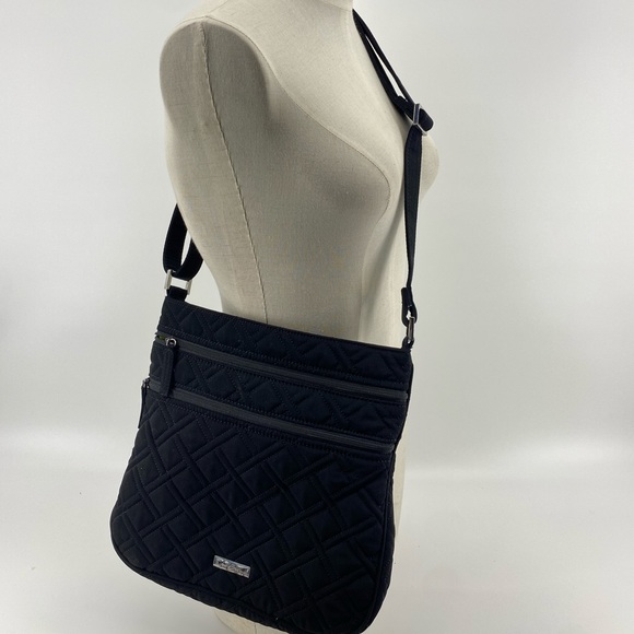 Vera Bradley Pleated Black Satchel - Picture 7 of 7